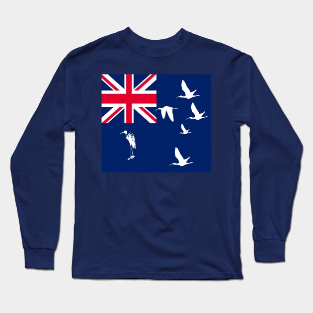 Straya Australia Flag Blue Ensign With Ibises Long Sleeve T-Shirt by taiche